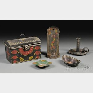 Five Paint-decorated Tinware Items