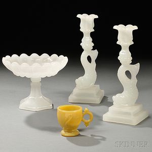 Four Pieces of Pressed Glass Tableware
