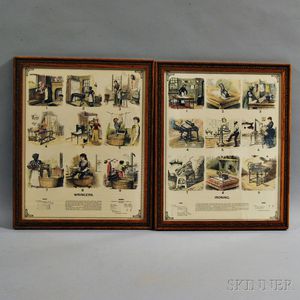 Two Framed and Colored Wringers and Ironing Ads. 