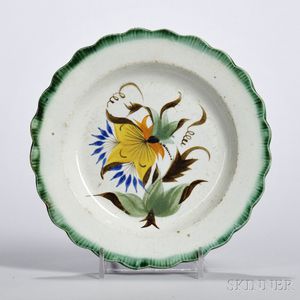 Polychrome-decorated Pearlware Plate