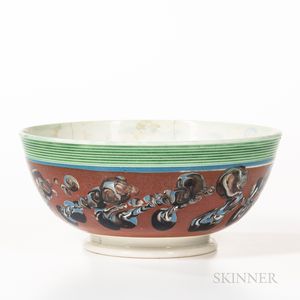 Abstract Slip-decorated Pearlware Bowl