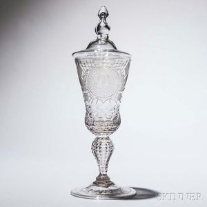 Free-blown Glass Pokal with Cover