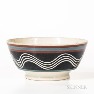 London-form Slip-decorated Pearlware Bowl