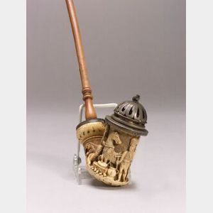 Meerschaum Pipe Carved with Military Scene