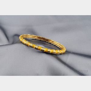 18kt Gold and Enamel Bangle Bracelet, Tiffany & Co.