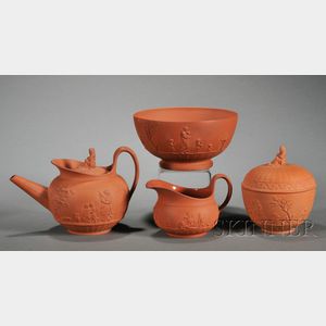 Wedgwood Rosso Antico Four-Piece Tea Set
