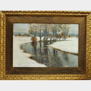 Karl Martin Schade (Austrian, 1862-1954) River in Winter