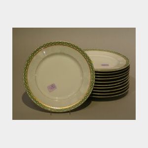 Set of Eleven Limoges Porcelain Luncheon Plates.