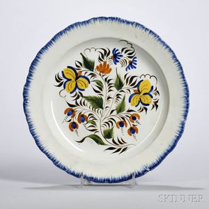 Polychrome-decorated Pearlware Plate
