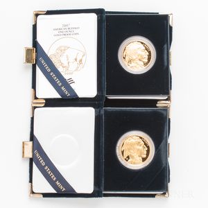 2006-W and 2007-W $50 Proof American Gold Buffalos. 