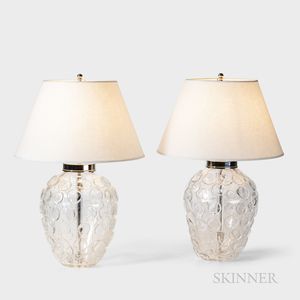 Pair of Vaughan Bubble Crystal Table Lamps