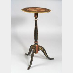 Painted and Decorated Candlestand