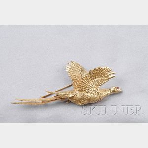 14kt Gold Pheasant Brooch, Fisher & Co.