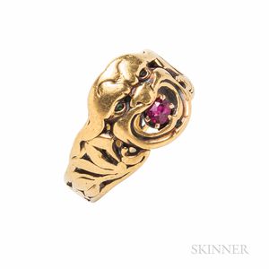 Antique 18kt Gold and Ruby Ring