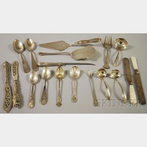 Approximately Twenty Sterling and Silver Plated Flatware Items