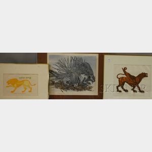 Three Framed Elliot Offner Woodblock Prints