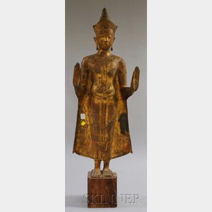 Thai Standing Bronze Buddha