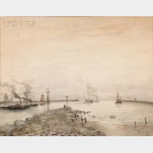 Hendrik Willem Mesdag (Dutch, 1831-1915) The Harbor of Ijmuiden