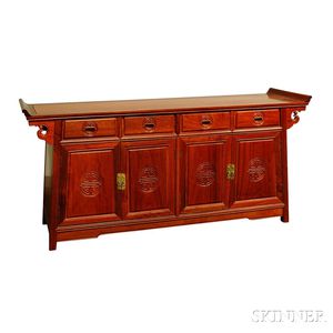 Contemporary Chinese Stained Wood Sideboard