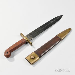 Reproduction Model 1849 Ames Mounted Rifleman's Knife and Scabbard