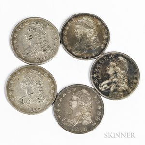 Five Capped Bust Half Dollars