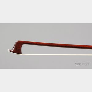 French Ivory and Nickel Mounted Violin Bow, Francois Bazin, c. 1850