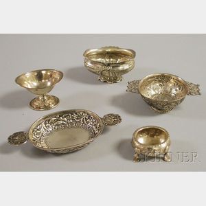 Five Silver and Silver Plated Continental Items
