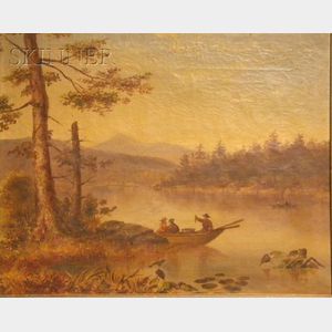 American School, 19th Century Boaters on a Mountain Lake