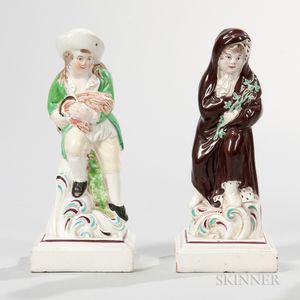 Two Neale & Co. Pearlware Figures of Seasons