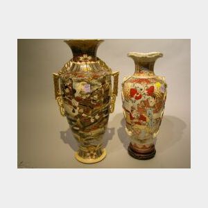 Two Large Satsuma Vases.