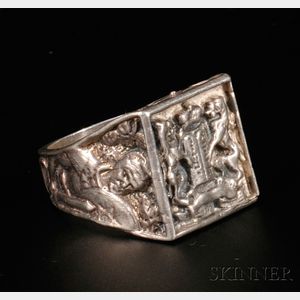 Sterling Judaic Ring