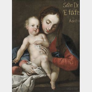 Flemish School, 17th Century Style Madonna and Child