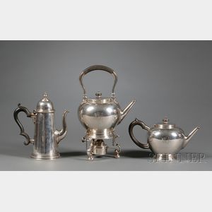 Set of Three George VI Silver Tea and Coffee Pots