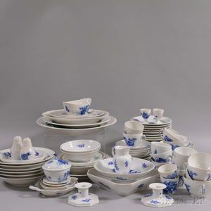 Partial Royal Copenhagen Blue and White Porcelain Dinner Service