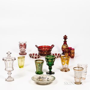 Group of Continental Glass Table Items