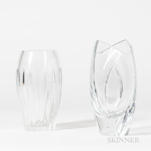 Two Baccarat Crystal Vases