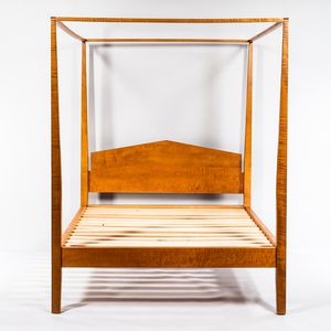 Crate and Barrel Tiger Maple Queen Tester Bed