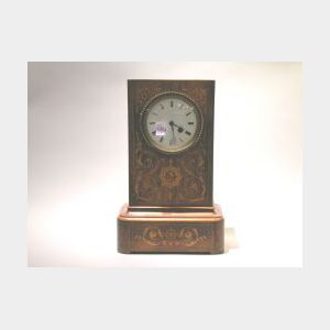 William IV Marquetry Rosewood Mantel Clock.