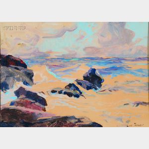 Lars Thorsen (American, 1876-1952) Rocks and Rolling Surf.