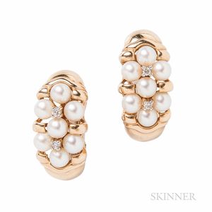 14kt Gold and Cultured Pearl Earrings