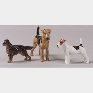 Three Royal Doulton Bone China Dog Figures