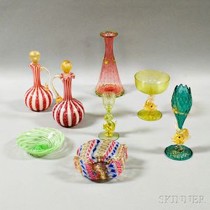 Eleven Pieces of Venetian Glass