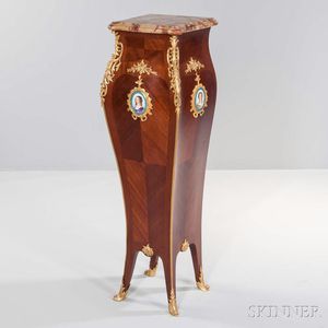 Louis XV-style Gilt-bronze and Porcelain-mounted Pedestal