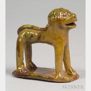 Small Pottery Lion Figure