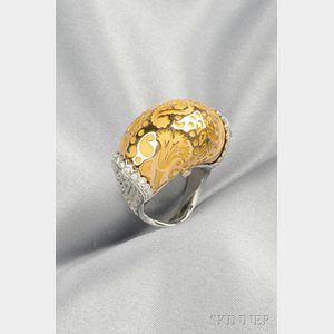 18kt Bicolor Gold and Diamond "Plum Cake" Ring, Carrera y Carrera