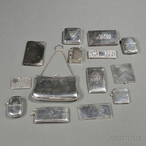 Twelve English Sterling Silver Personal Items