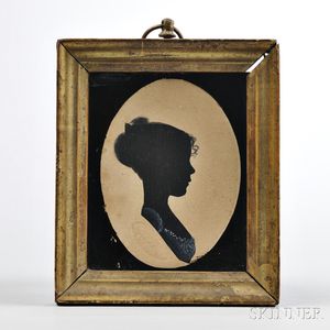 Hollow-cut Silhouette of a Young Girl