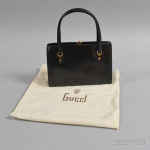 Gucci Black Snakeskin Handbag