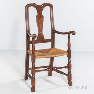 Carved and Turned Maple Armchair