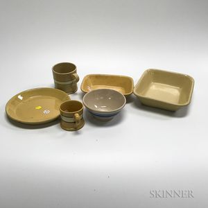 Ten Pieces of Yellowware Tableware